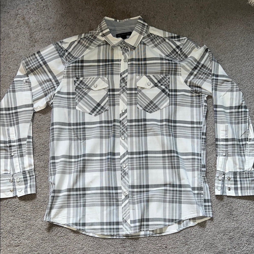 Gray Plaid Men's Shirt